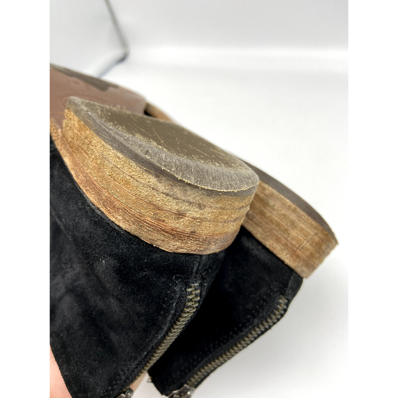 Kork-Ease Ryder Boots Womens Sz 7.5M Black Leather Suede Back Zip Ankle - Picture 14 of 15